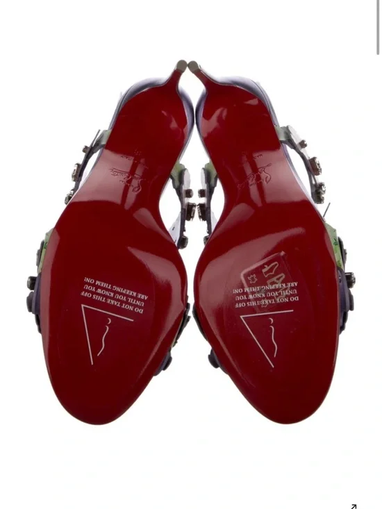 Christian Louboutin Lilac Floral Crystal-Embellished Stiletto Mule - Picture 5 of 5